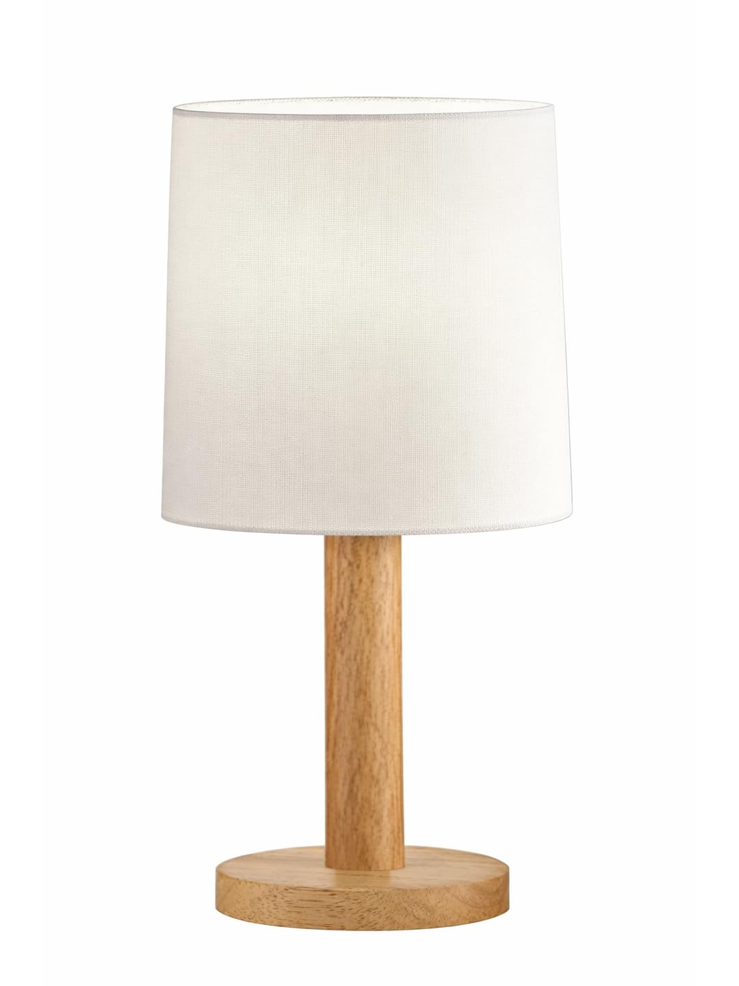 Decorcity Stick Wooden Table Lamp for Bedroom & Living Room | Bedside Night Lamp with Fabric Shade | Modern Wooden Desk Lamp for Home Décor, Study, Office & Hotel (White)