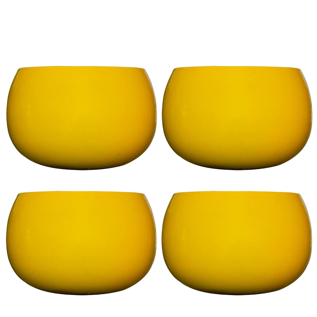 Flower Pot Plant Pots Round Metal Small PotsFlower Pots Solid Color Round Garden SuppliesPlanters with Drainage Holes Succulent Planting Pots House Plants, Succulents, Flowers Yellow Set of 4
