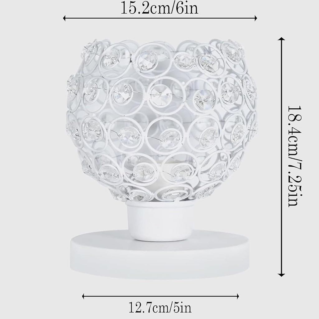 Crystal Semi Table Lamps, Mood Lighting, White, Crystal Night Light Stylish Bedside Lamp, Unique Decorative Desk Lamp for Living Room, Bedroom