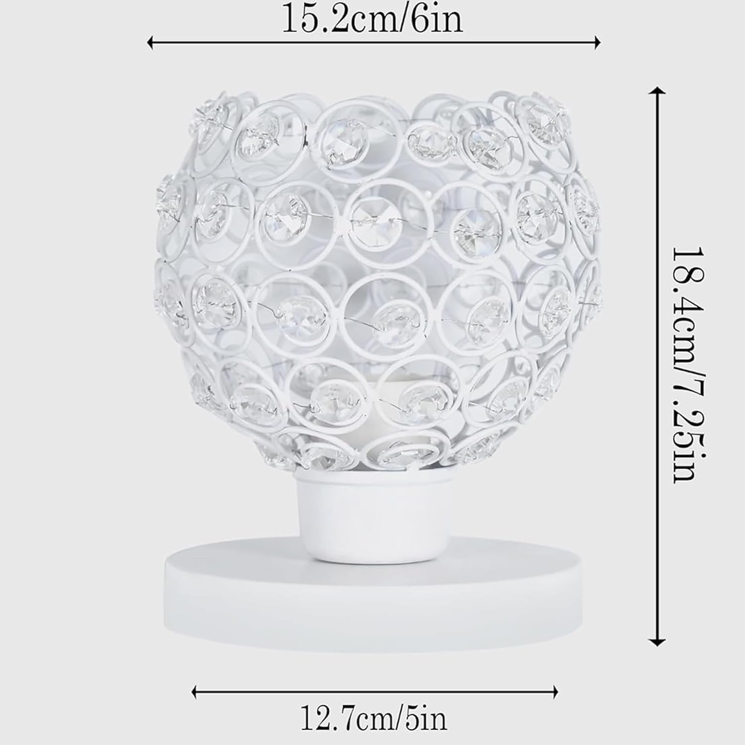 Crystal Semi Table Lamps, Mood Lighting, White, Crystal Night Light Stylish Bedside Lamp, Unique Decorative Desk Lamp for Living Room, Bedroom