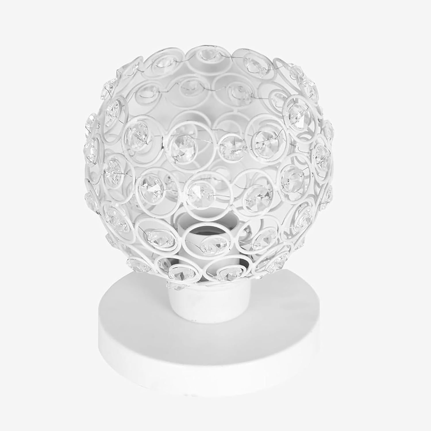 Crystal Semi Table Lamps, Mood Lighting, White, Crystal Night Light Stylish Bedside Lamp, Unique Decorative Desk Lamp for Living Room, Bedroom