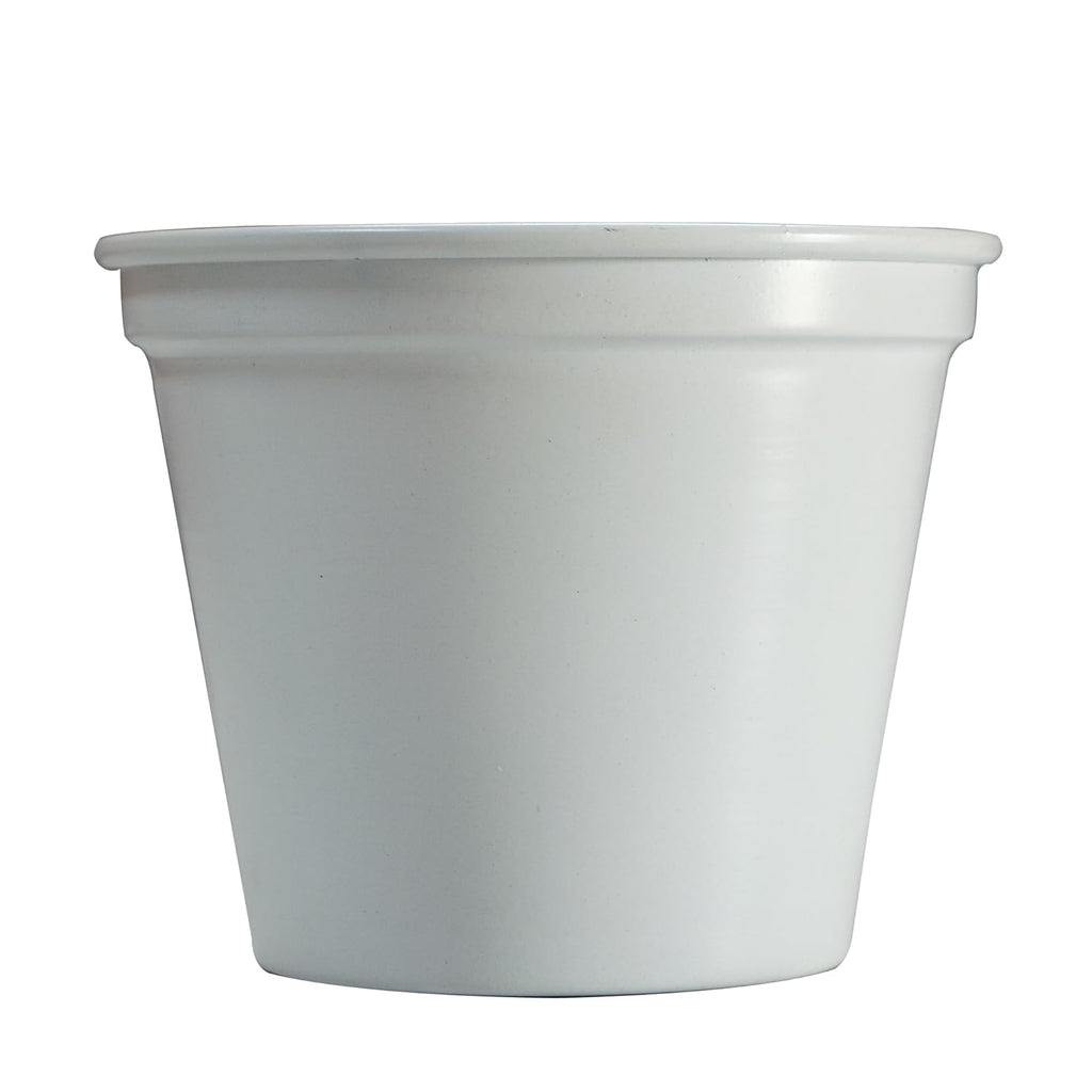 5 & 4 Inch Metal Planter Pots for Indoor Plants - Sturdy & Mordern Cylinder Plant Pot Matte White Plants Not Included