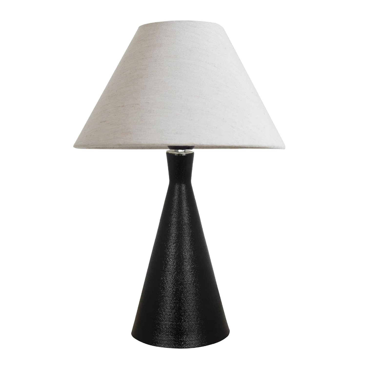 Black Metal Cone Table Lamp with ShadeTable Lamp for Home Decoration | 'Intriguingly Goth' Handcrafted Table Lamp for Living Room Bedroom, Entertainment Room, Office, Kitchen, Dining Khadi
