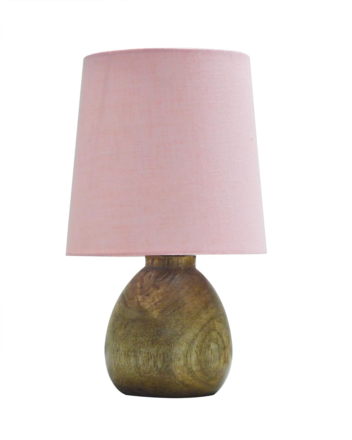 Cute Dowel Pot Wooden Table Lamp for Bedroom, Small Table Lamp Farmhouse Rustic Lamp Set Bedside Table Lamps for Nightstand Side Table Lamps for Living Room for Bedroom, Home Office, Living Room, Kids Dorm Pink