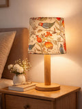 Decorcity Stick Wooden Table Lamp for Bedroom & Living Room | Bedside Night Lamp with Fabric Shade | Modern Wooden Desk Lamp for Home Décor, Study, Office & Hotel (Bird)