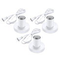 Polished Metal Desktop Lamp Base E26 E27 Screw Light Bulb Holder Base Light Sockets Base Light Bulb Base Lamp Replacement Base for Holding Bulb, 6 Feet Cord White Set of 3
