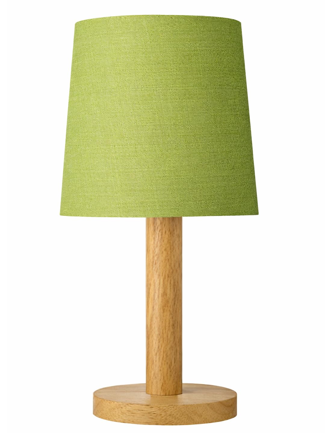 Decorcity Stick Wooden Table Lamp for Bedroom & Living Room | Bedside Night Lamp with Fabric Shade | Modern Wooden Desk Lamp for Home Décor, Study, Office & Hotel (Green)