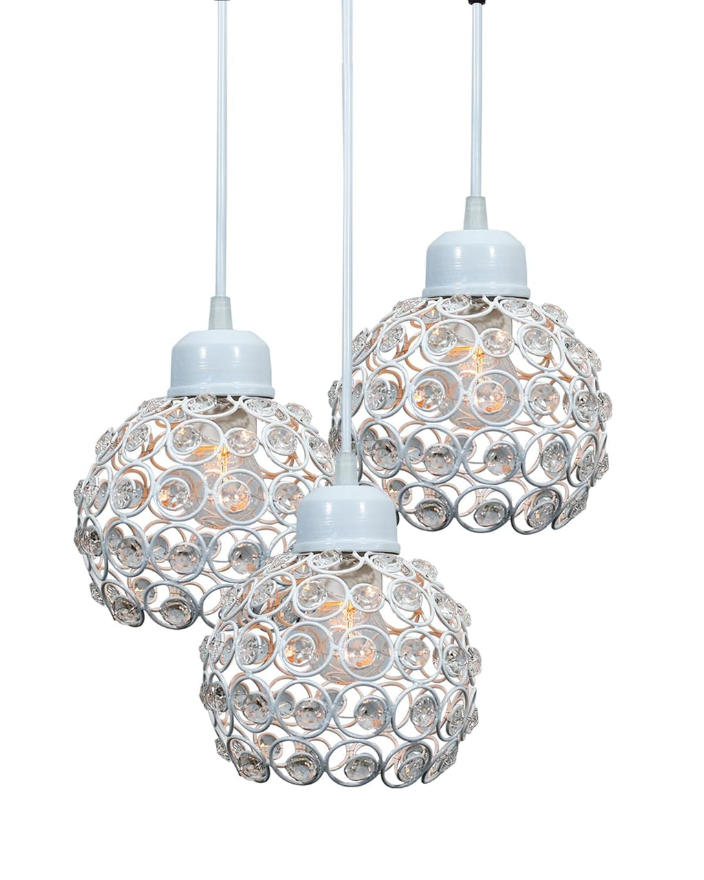 Modern Crystal Ball Pendant Light Shade Lampshade Jewel Ball Lamp Chandelier for Living Room Home Decor Living Room Cafe Pendant Lights Bar Stair Droplight White