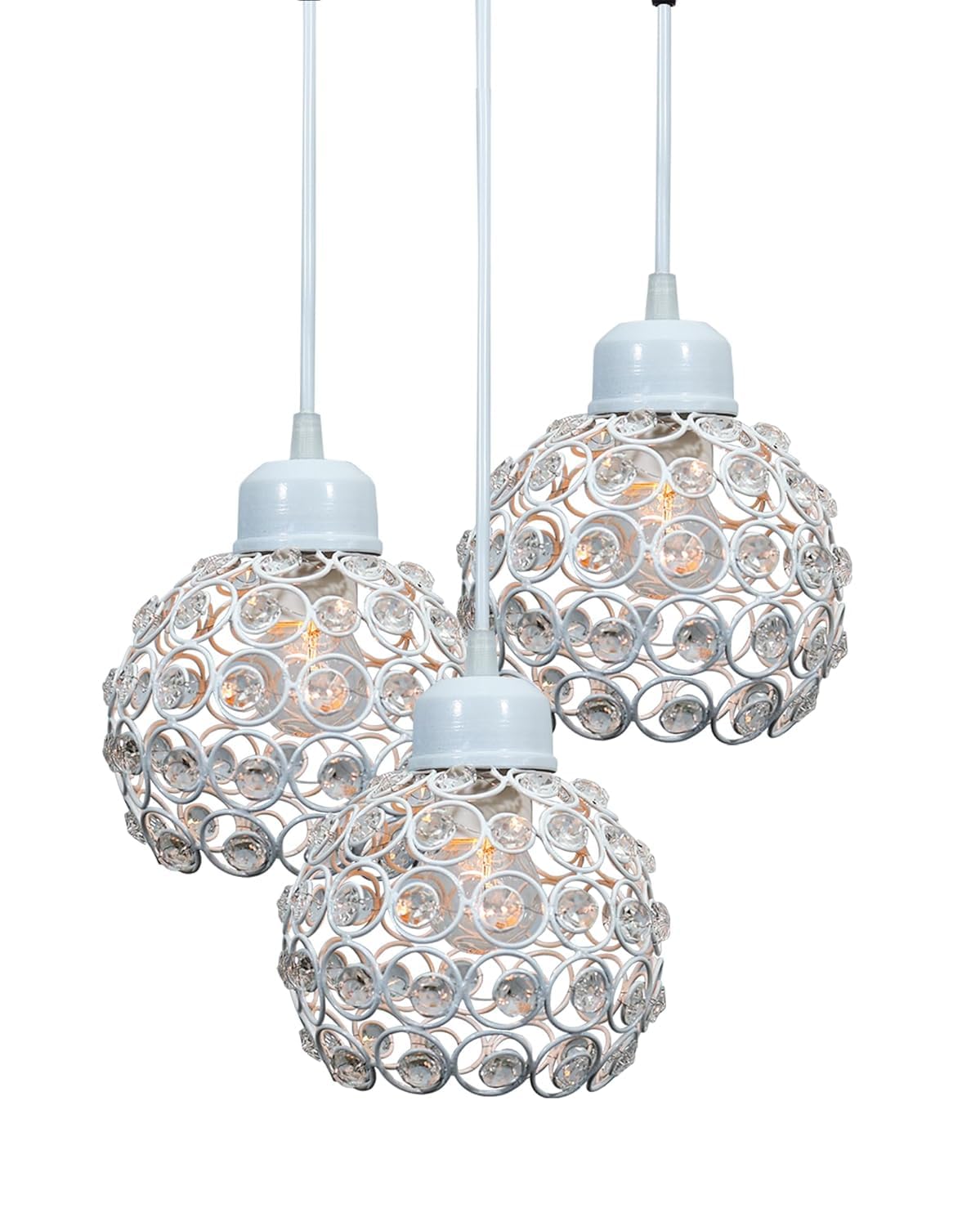 Modern Crystal Ball Pendant Light Shade Lampshade Jewel Ball Lamp Chandelier for Living Room Home Decor Living Room Cafe Pendant Lights Bar Stair Droplight White