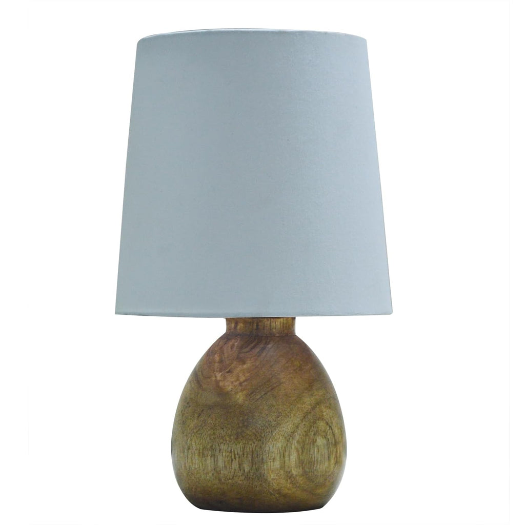 Cute Dowel Pot Wooden Table Lamp for Bedroom, Small Table Lamp Farmhouse Rustic Lamp Set Bedside Table Lamps for Nightstand Side Table Lamps for Living Room for Bedroom, Home Office, Living Room, Kids Dorm White