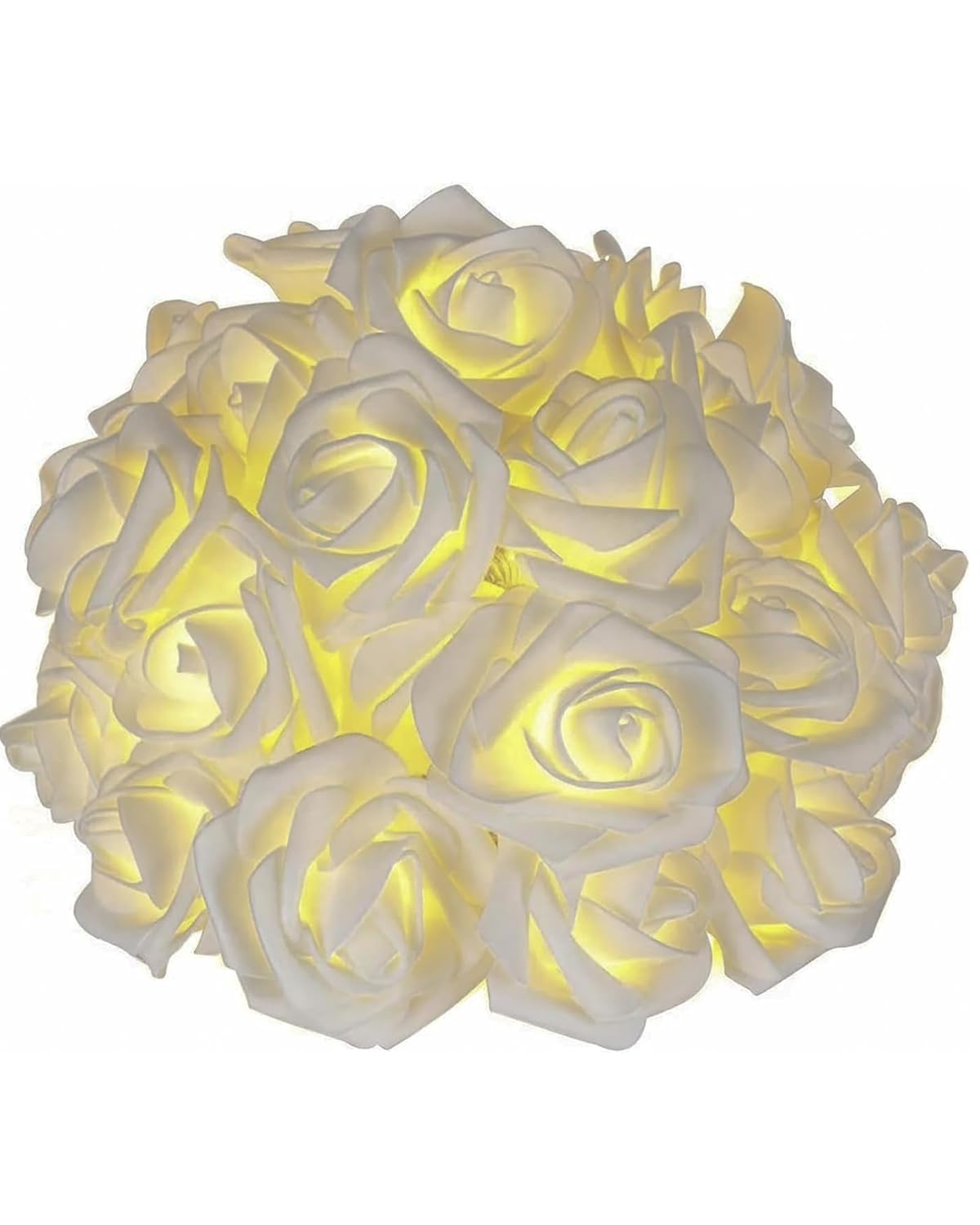 Rose Flower String Lights, 14 LED Electric Operated Romantic Rose Lights, 13Ft Artificial Flowers Garland Led Lights for Valentine's Day Wedding Indoor Outdoor Festival Party Decor White