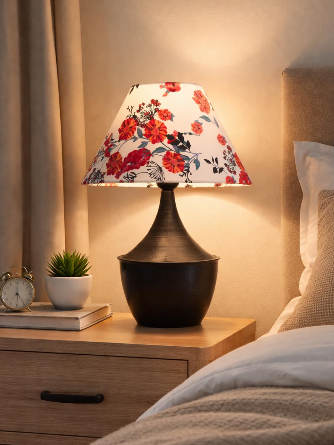 Iron Black Drip Table Lamp with ShadeTable Lamp for Home Decoration | 'Intriguingly Goth' Handcrafted Table Lamp for Living Room Bedroom Marigold