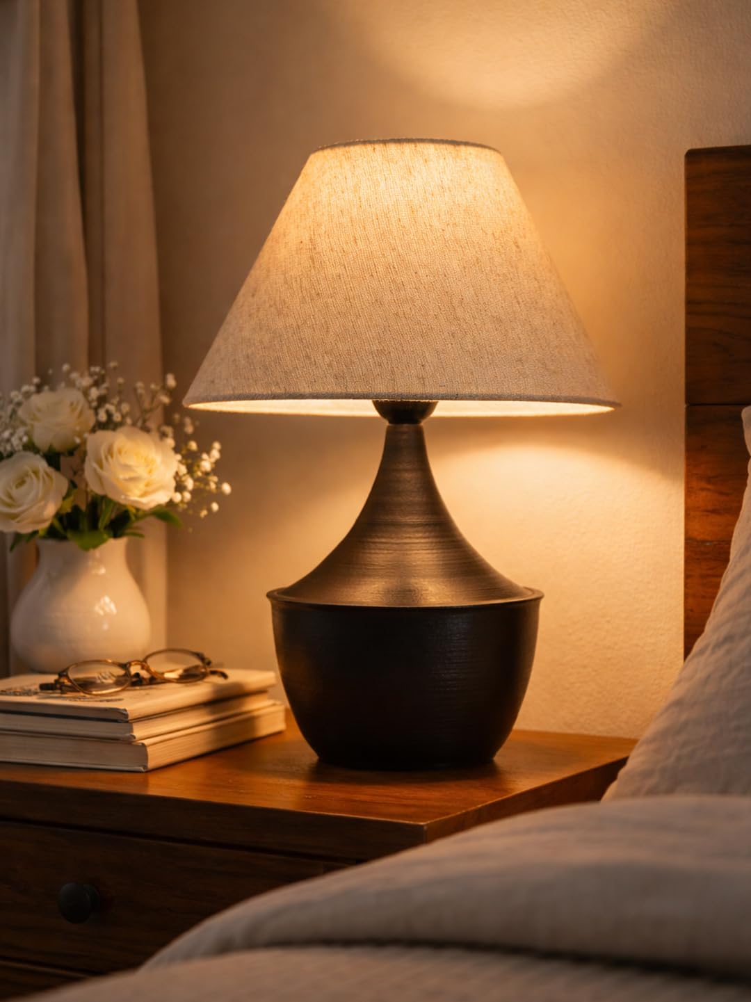 Iron Black Drip Table Lamp with ShadeTable Lamp for Home Decoration | 'Intriguingly Goth' Handcrafted Table Lamp for Living Room Bedroom Jute