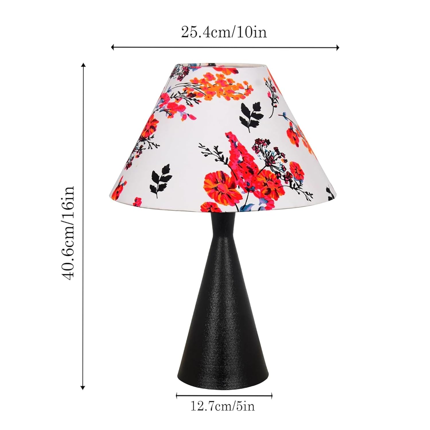 Black Metal Cone Table Lamp with ShadeTable Lamp for Home Decoration | 'Intriguingly Goth' Handcrafted Table Lamp for Living Room Bedroom, Entertainment Room, Office, Kitchen, Dining Marigold