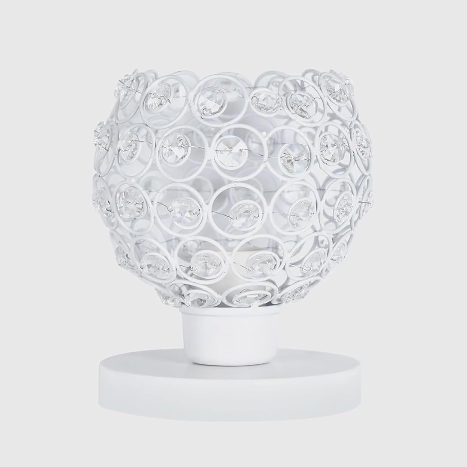 Crystal Semi Table Lamps, Mood Lighting, White, Crystal Night Light Stylish Bedside Lamp, Unique Decorative Desk Lamp for Living Room, Bedroom