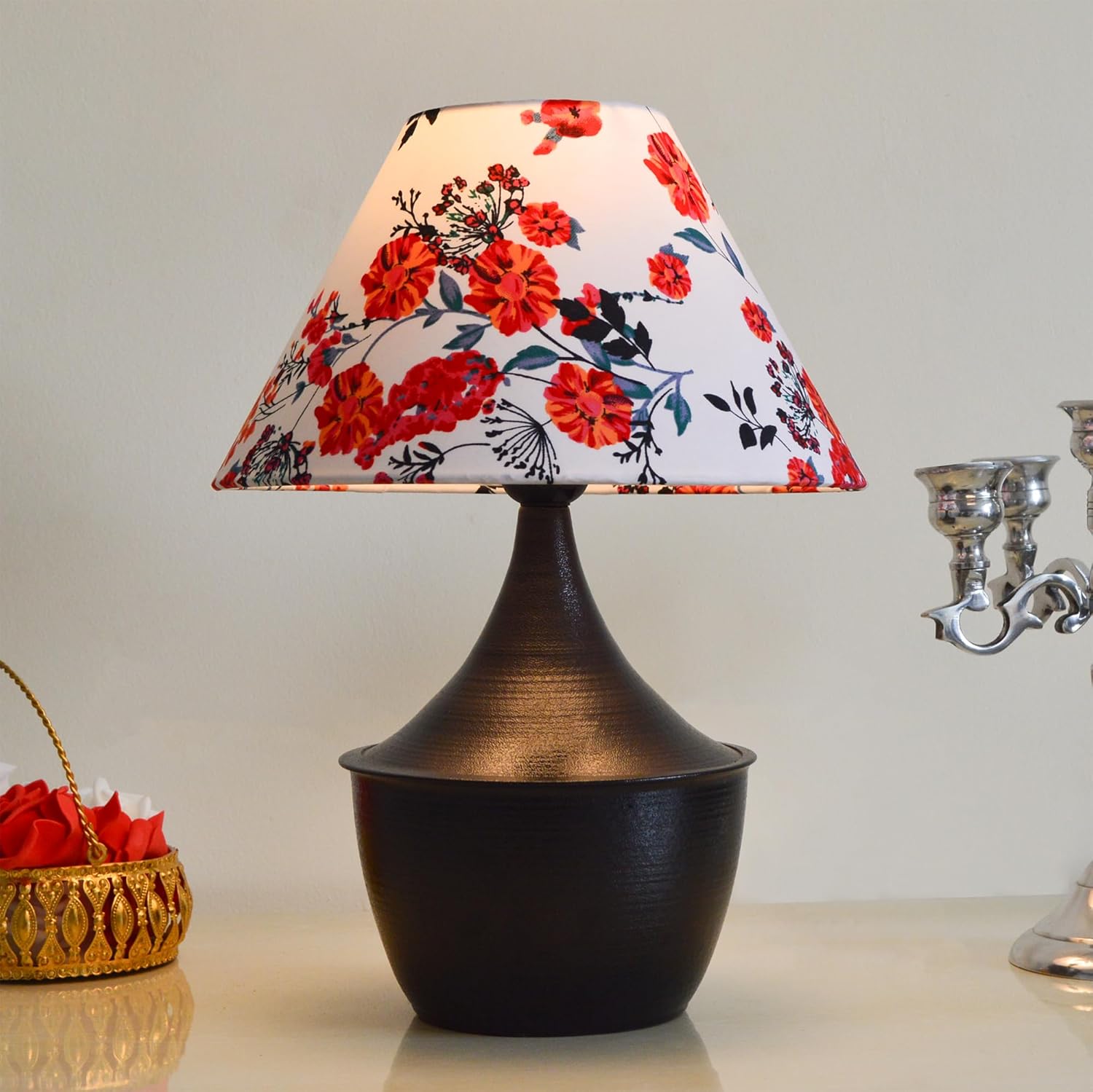 Iron Black Drip Table Lamp with ShadeTable Lamp for Home Decoration | 'Intriguingly Goth' Handcrafted Table Lamp for Living Room Bedroom Marigold