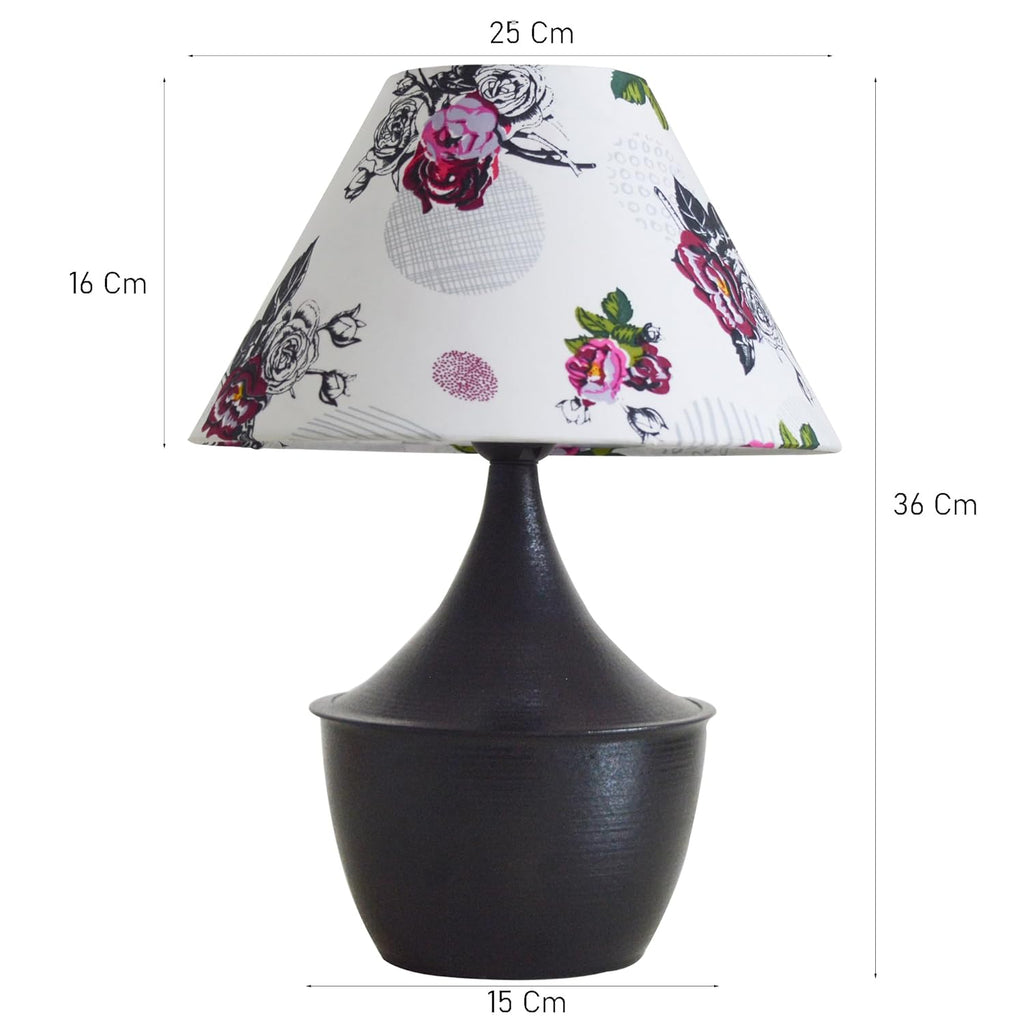 Iron Black Drip Table Lamp with ShadeTable Lamp for Home Decoration | 'Intriguingly Goth' Handcrafted Table Lamp for Living Room Bedroom Rose