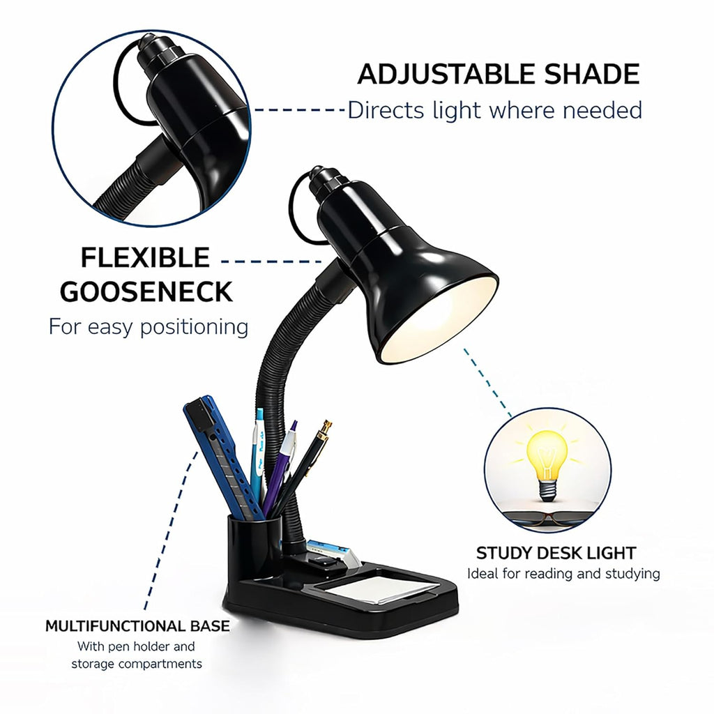 Stylish Black Adjustable LED Table Lamp For Home/Office/Study (Bulb Not Included