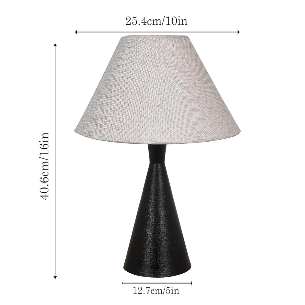 Black Metal Cone Table Lamp with ShadeTable Lamp for Home Decoration | 'Intriguingly Goth' Handcrafted Table Lamp for Living Room Bedroom, Entertainment Room, Office, Kitchen, Dining Jute