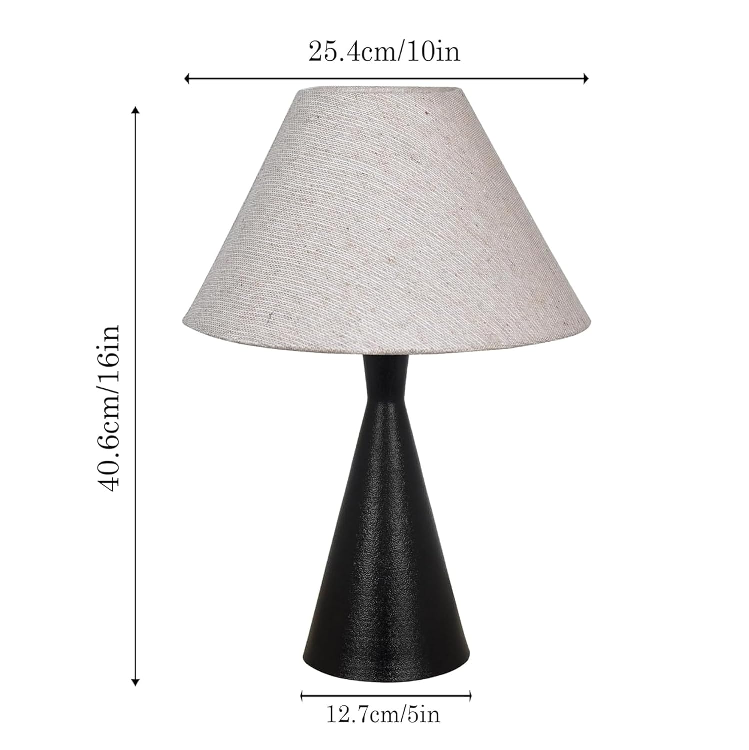 Black Metal Cone Table Lamp with ShadeTable Lamp for Home Decoration | 'Intriguingly Goth' Handcrafted Table Lamp for Living Room Bedroom, Entertainment Room, Office, Kitchen, Dining Jute