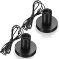 Polished Metal Desktop Lamp Base E26 E27 Screw Light Bulb Holder Base Light Sockets Base Light Bulb Base Lamp Replacement Base for Holding Bulb, 6 Feet Cord Black Set of 2
