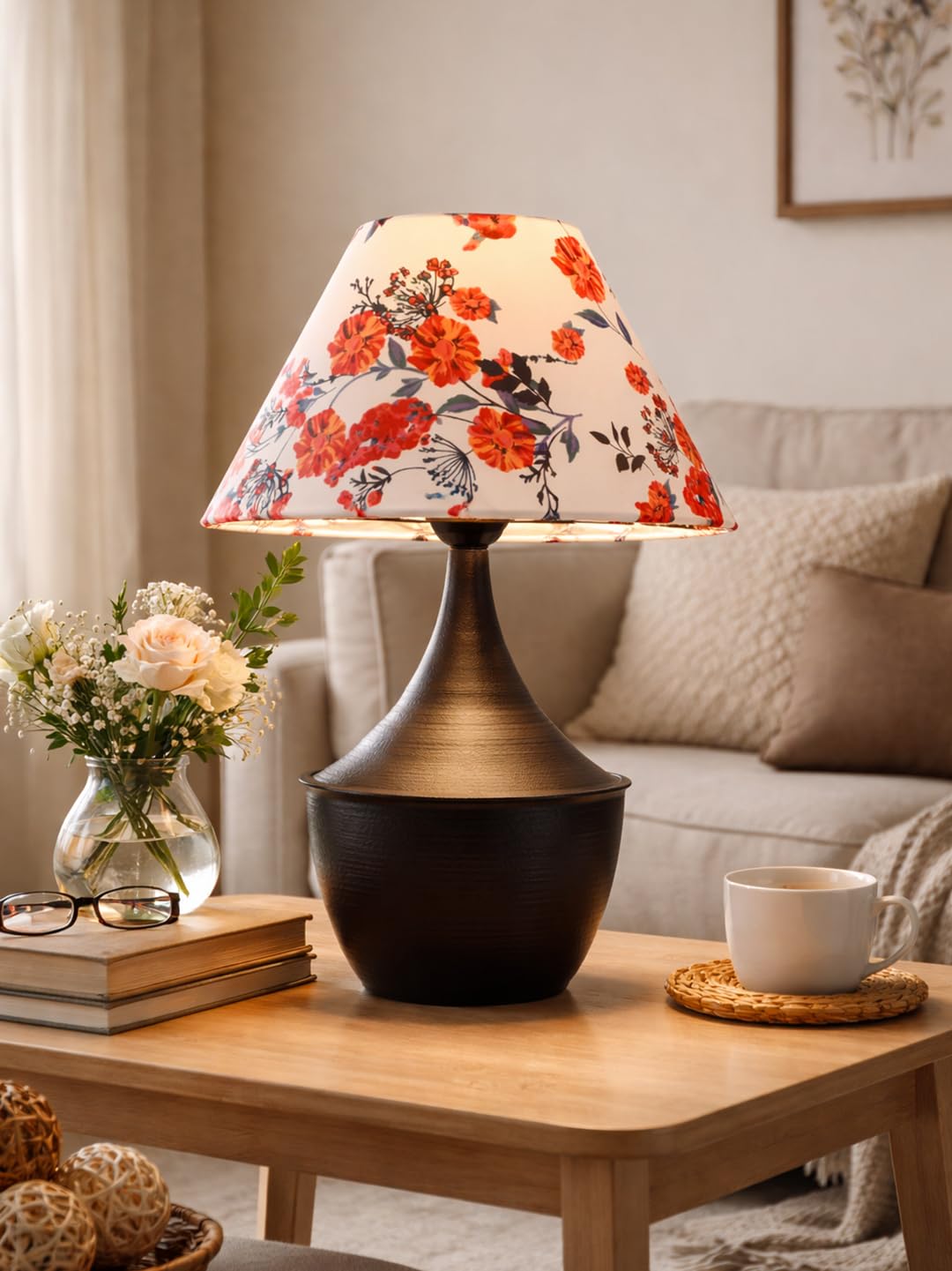 Iron Black Drip Table Lamp with ShadeTable Lamp for Home Decoration | 'Intriguingly Goth' Handcrafted Table Lamp for Living Room Bedroom Marigold