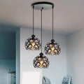 Modern Crystal Ball Pendant Light Shade Lampshade Jewel Ball Lamp Chandelier for Living Room Home Decor Living Room Cafe Pendant Lights Bar Stair Droplight Black