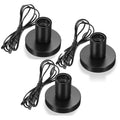 Polished Metal Desktop Lamp Base E26 E27 Screw Light Bulb Holder Base Light Sockets Base Light Bulb Base Lamp Replacement Base for Holding Bulb, 6 Feet Cord Black Set of 3