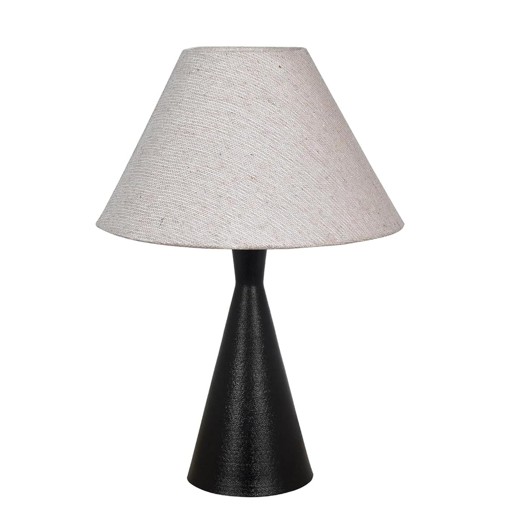 Black Metal Cone Table Lamp with ShadeTable Lamp for Home Decoration | 'Intriguingly Goth' Handcrafted Table Lamp for Living Room Bedroom, Entertainment Room, Office, Kitchen, Dining Jute