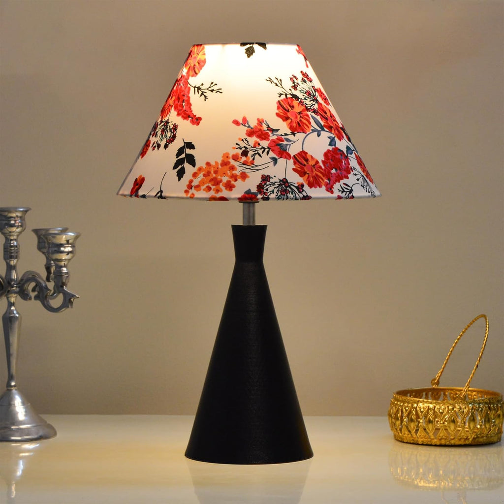 Black Metal Cone Table Lamp with ShadeTable Lamp for Home Decoration | 'Intriguingly Goth' Handcrafted Table Lamp for Living Room Bedroom, Entertainment Room, Office, Kitchen, Dining Marigold