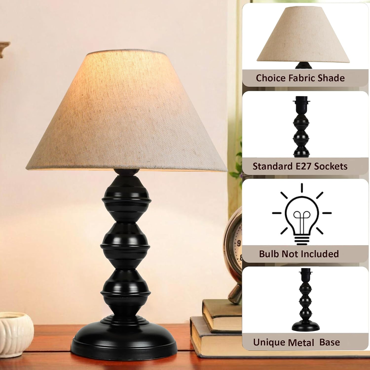 Traditional Style Teardrop Nordic Waterdrop Table Lamp Decor for Living Room Bedroom House Bedside Nightstand Home Office Entryway Suitable for Decorating Small Areas Jute