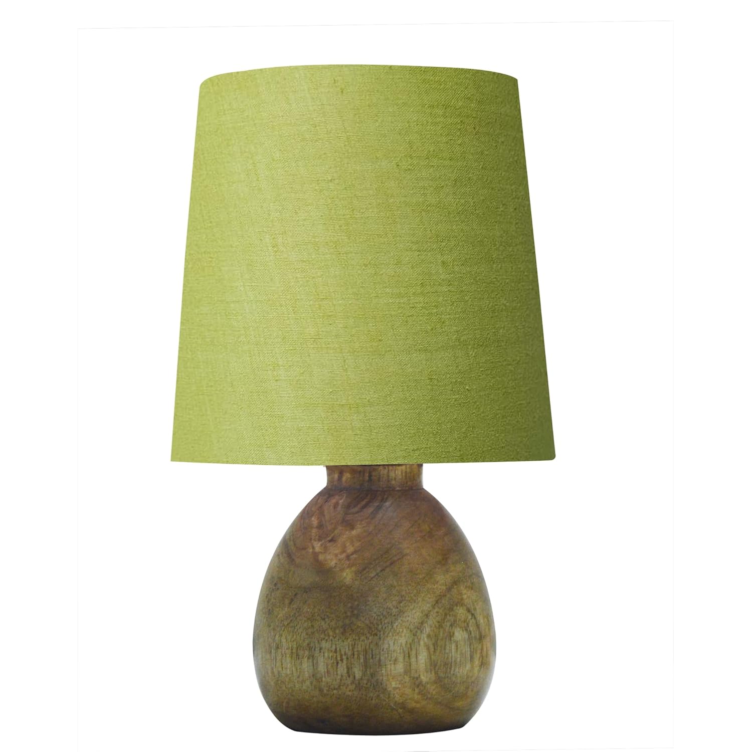 Cute Dowel Pot Wooden Table Lamp for Bedroom, Small Table Lamp Farmhouse Rustic Lamp Set Bedside Table Lamps for Nightstand Side Table Lamps for Living Room for Bedroom, Home Office, Living Room, Kids Dorm Green