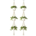 Macrame Plant Hanger 3 Tier Indoor Outdoor Hanging Planter Basket Cotton Rope with Beads 70 Inches 2 pack