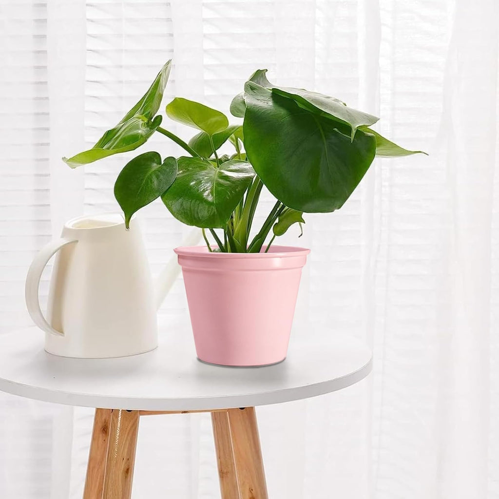 5 & 4 Inch Metal Planter Pots for Indoor Plants - Sturdy & Mordern Cylinder Plant Pot Baby Pink Plants Not Included