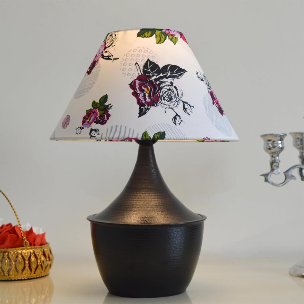 Iron Black Drip Table Lamp with ShadeTable Lamp for Home Decoration | 'Intriguingly Goth' Handcrafted Table Lamp for Living Room Bedroom Rose