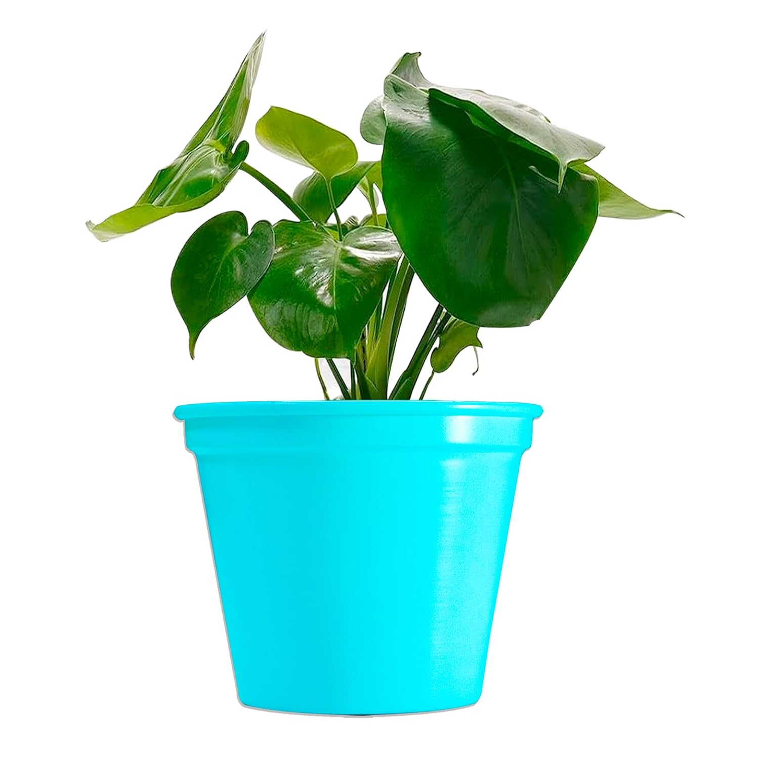 5 & 4 Inch Metal Planter Pots for Indoor Plants - Sturdy & Mordern Cylinder Plant Pot Sky Blue Plants Not Included