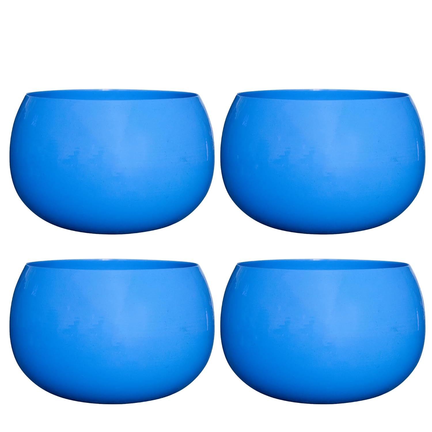 Flower Pot Plant Pots Round Metal Small PotsFlower Pots Solid Color Round Garden SuppliesPlanters with Drainage Holes Succulent Planting Pots House Plants, Succulents, Flowers Turquoise Set of 4