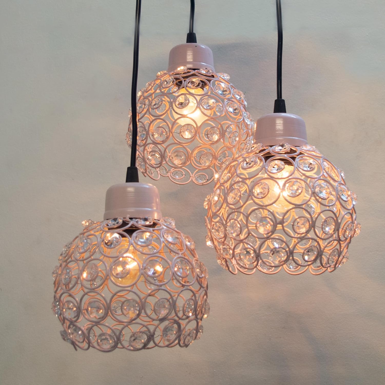 Modern Crystal Ball Pendant Light Shade Lampshade Jewel Ball Lamp Chandelier for Living Room Home Decor Living Room Cafe Pendant Lights Bar Stair Droplight Pink