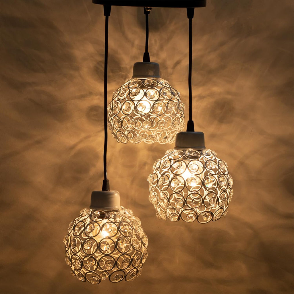 Modern Crystal Ball Pendant Light Shade Lampshade Jewel Ball Lamp Chandelier for Living Room Home Decor Living Room Cafe Pendant Lights Bar Stair Droplight White