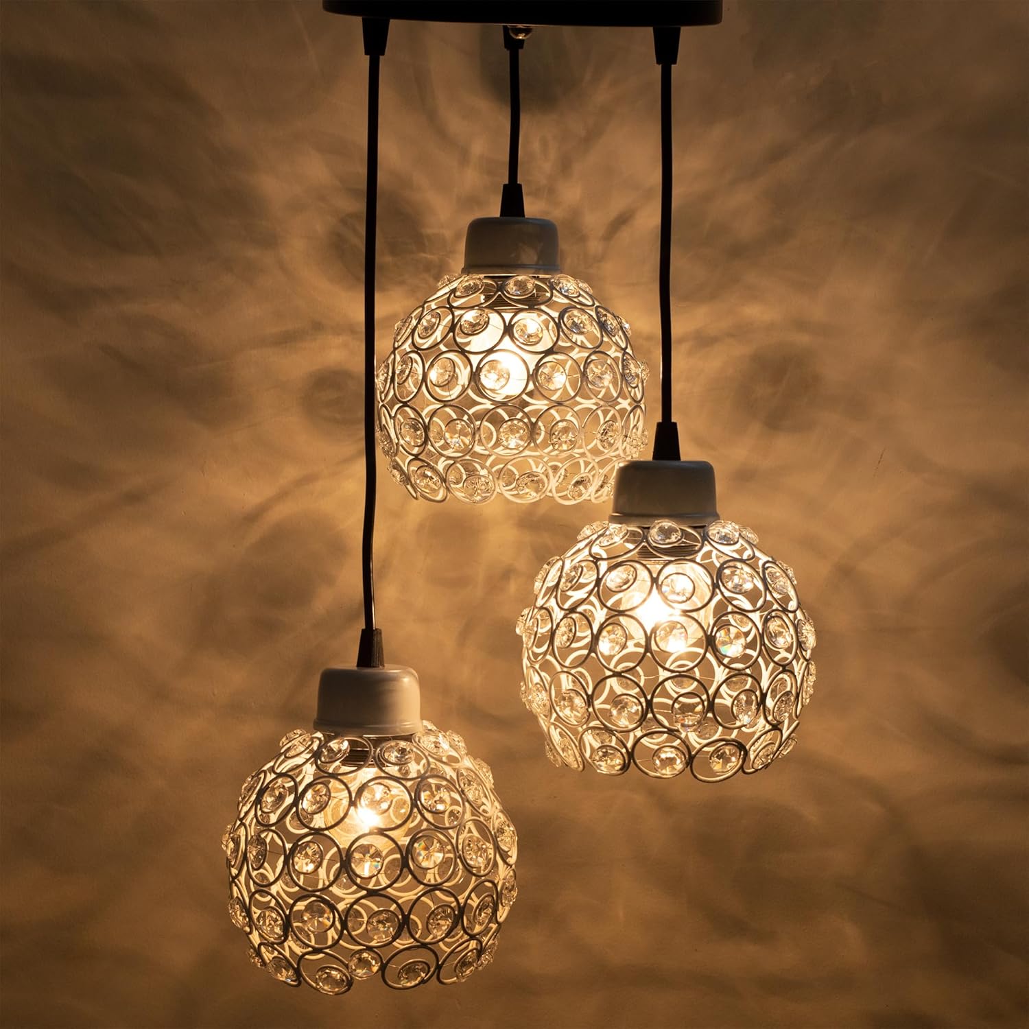 Modern Crystal Ball Pendant Light Shade Lampshade Jewel Ball Lamp Chandelier for Living Room Home Decor Living Room Cafe Pendant Lights Bar Stair Droplight White