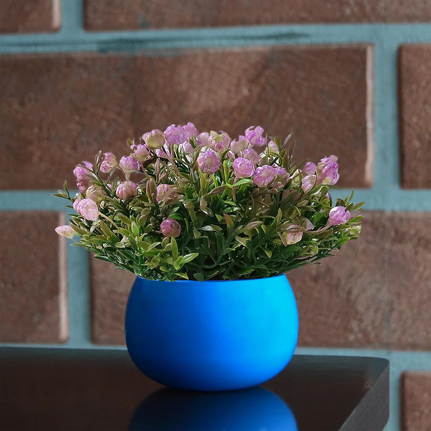 Flower Pot Plant Pots Round Metal Small PotsFlower Pots Solid Color Round Garden SuppliesPlanters with Drainage Holes Succulent Planting Pots House Plants, Succulents, Flowers Turquoise