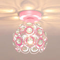 Modern Mini Chandelier Lamp, Crystal Ceiling Light, Semi-Flush Mount Corridor Lights Lamp for Bedroom Baby pink
